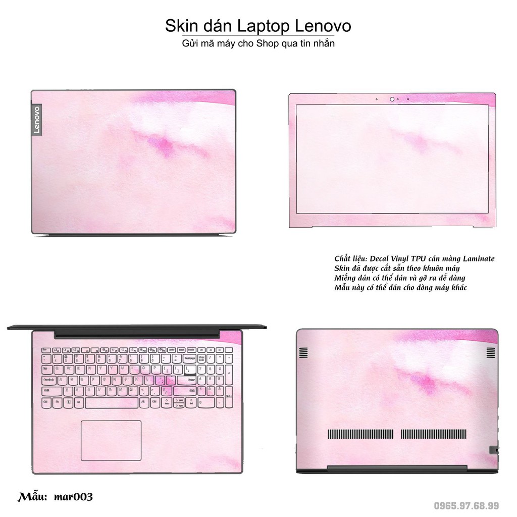 Skin dán Laptop Lenovo in hình vân Marble (inbox mã máy cho Shop)