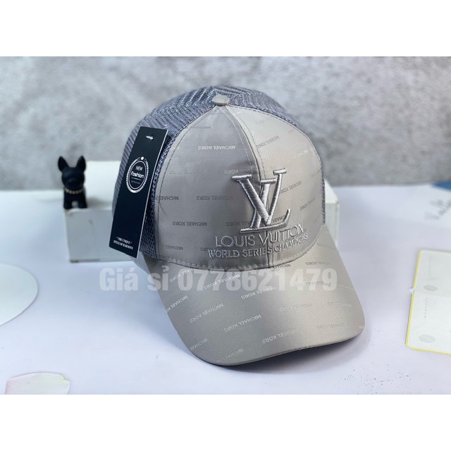 Mũ kết lưỡi trai xám kate nhật full chữ thêu V/L Unisex thời trang nam nữ