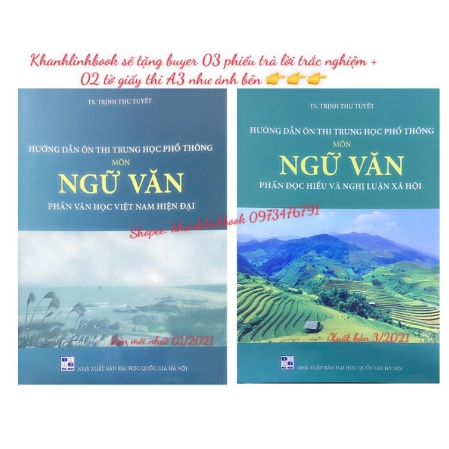 Sách - Hướng dẫn ôn thi THPT môn Ngữ Văn ( 2 cuốn: phần Văn học hiện đại + Phần Đọc hiểu và nghị luận xã hội)