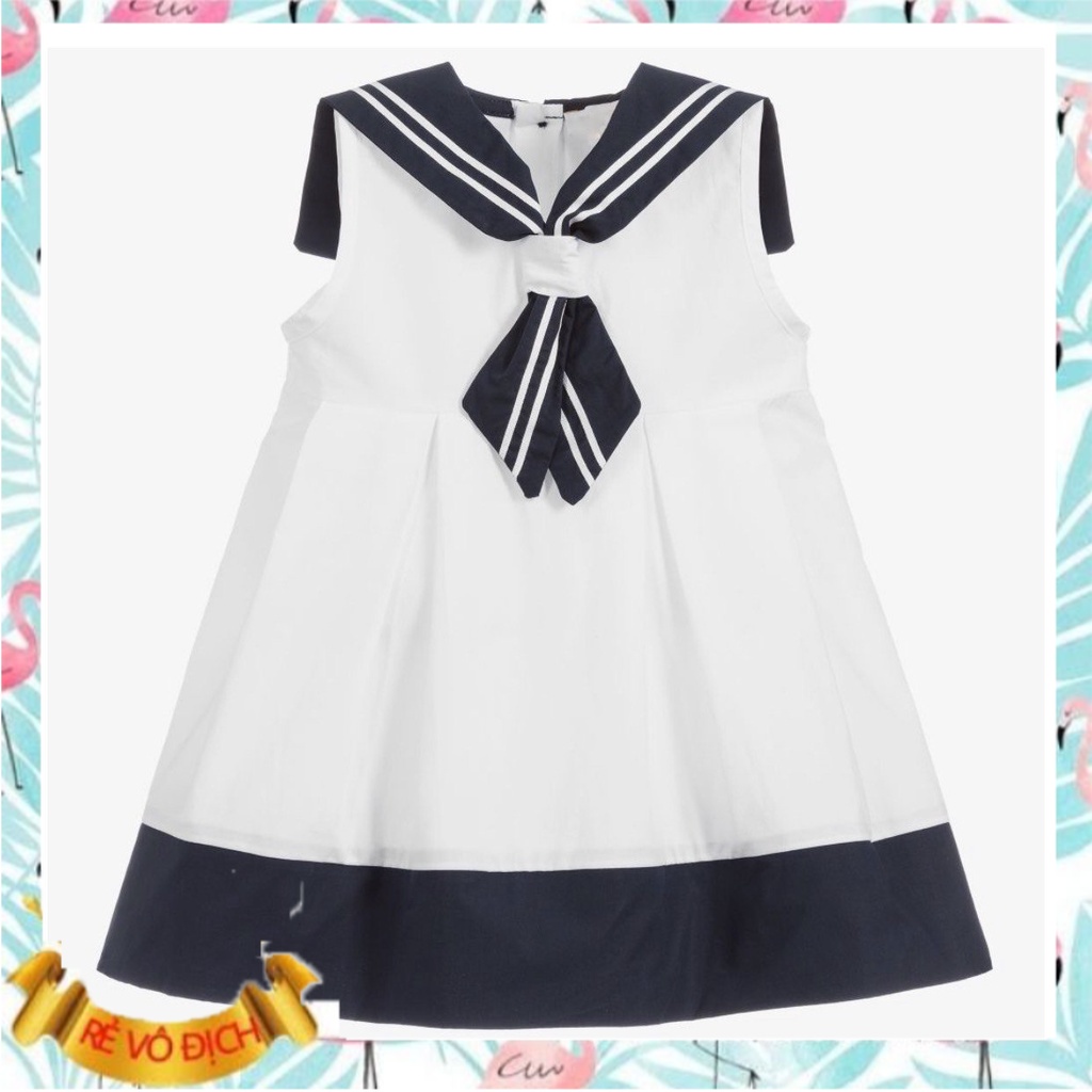 Váy thủy thủ cho bé gái 3-12 tuổi sát nách Jam & Jenny, Đầm hè trẻ em chất cotton poplin siêu xịn sò thoáng mát