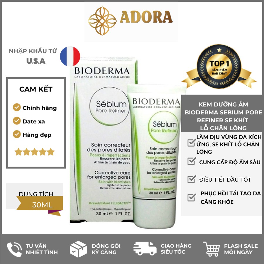 Kem dưỡng se khít lỗ chân lông Bi.od.er.ma Sebium Pore Refiner 30ml