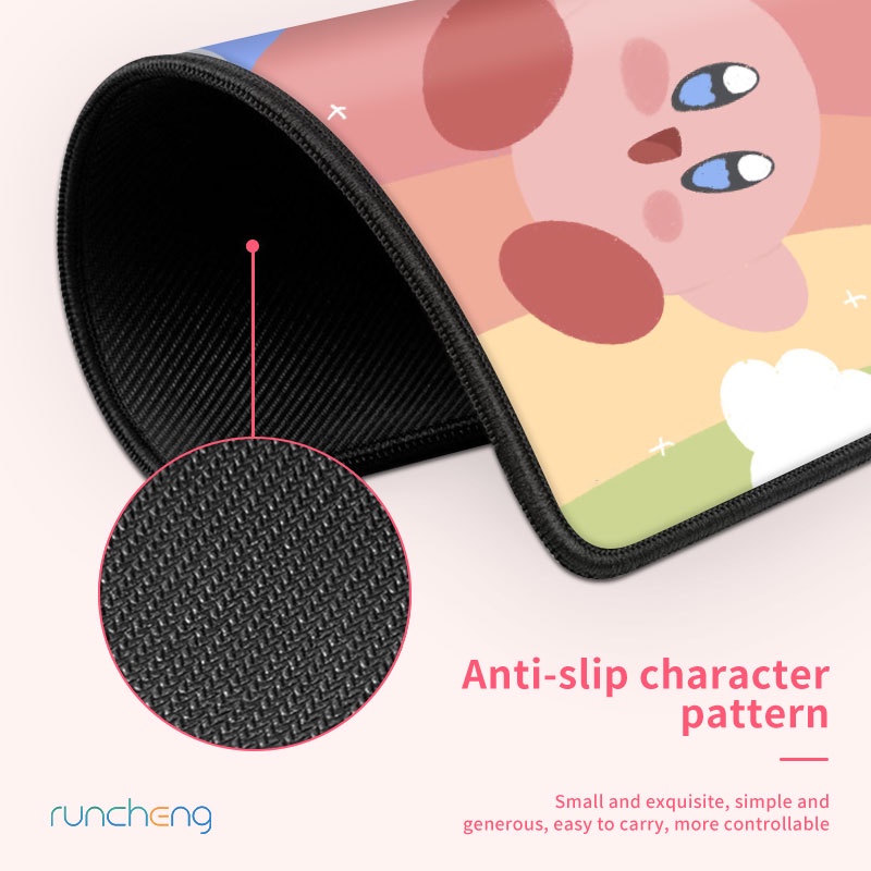 DIY Laurel Dog, Star Kirby mouse pad bag with the same đoạn 37 * 25cm cao su trung bình mouse pad màu hồng hoạt hình bàn máy tính văn phòng bàn máy tính chống trượt pad làm sạch pad