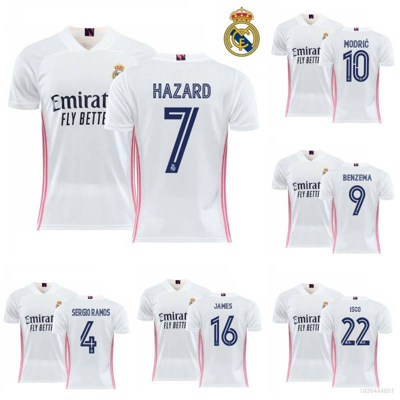 Áo thun đá banh in chữ Ramos Benzema James Isco thời trang 2020-2021 chất lượng cao