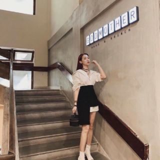 SET SƠMI FORM DÀI + CHÂN VÁY LỆCH TÀ