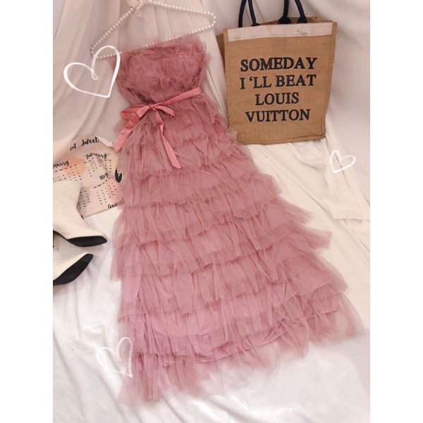 Maxi tầng hồng ruốc