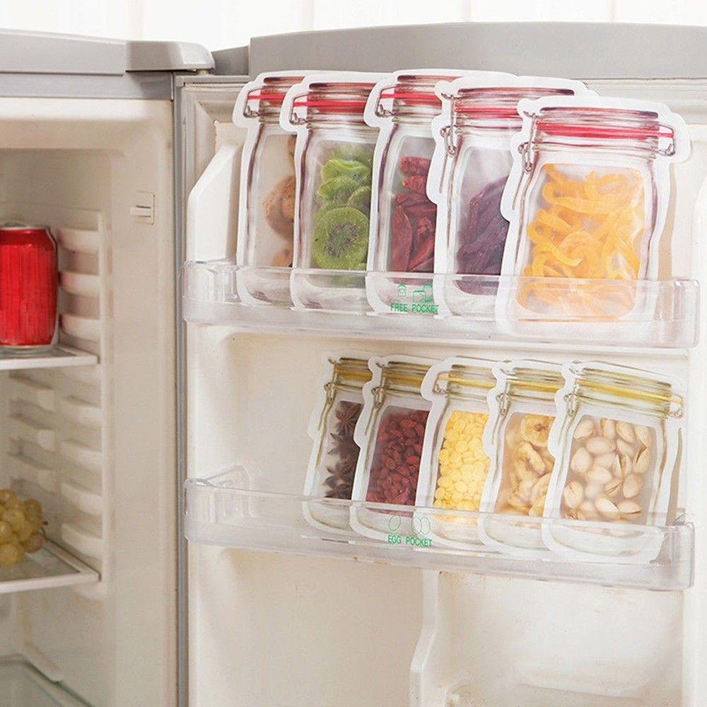 Bộ 5 Túi Dây Kéo Đứng Đựng Lọ Mason Chống Mùi