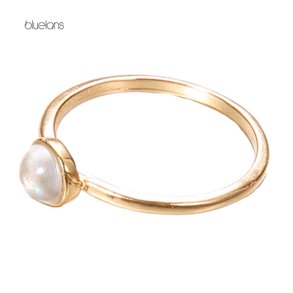 Đèn Bluelans Bluelans Bluelans Chất Lượng Cao❈Vòng Đeo Tay Kiểu Hàn Quốc Chất Lượng Cao❈Nhẫn Đeo Khớp Ngón Tay Kim Loại Đính Hạt Ngọc Trai Đơn Giản Thời Trang