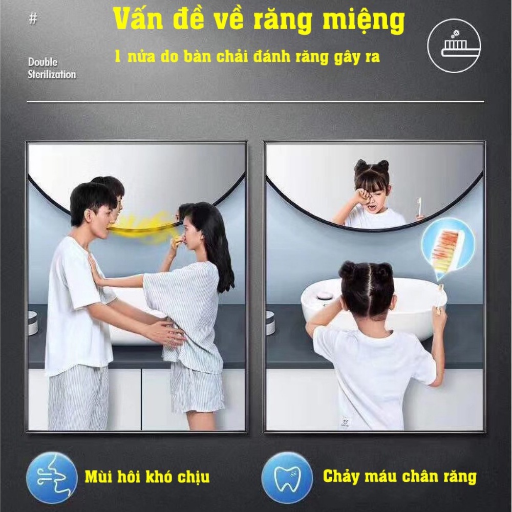 Máy Khử Khuẩn Bàn Chải Đánh Răng Bằng Tia UV - Tặng Kệ Đựng Kem Đánh Răng Sạch Sẽ Tiện Lợi - Bảo hành 12 tháng