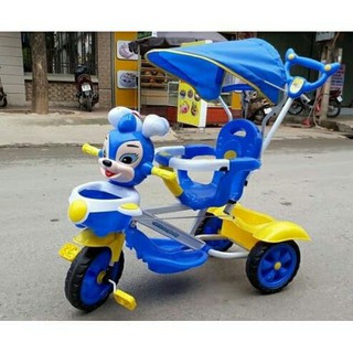 Xe đẩy 3 bánh mái che (có nhạc + để chân + giỏ đồ)