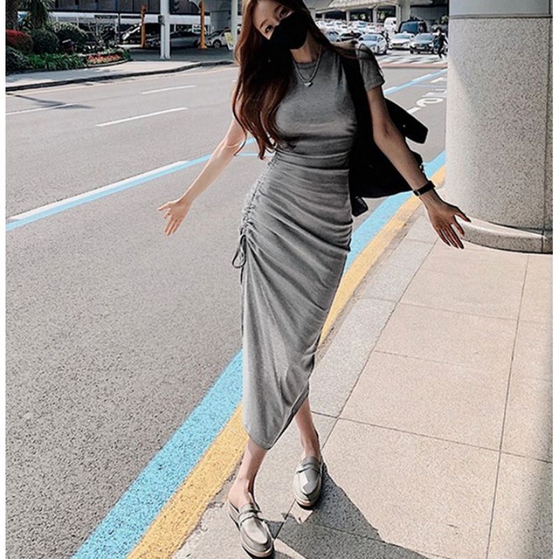 Đầm Body Dây Rút Xẻ Hông