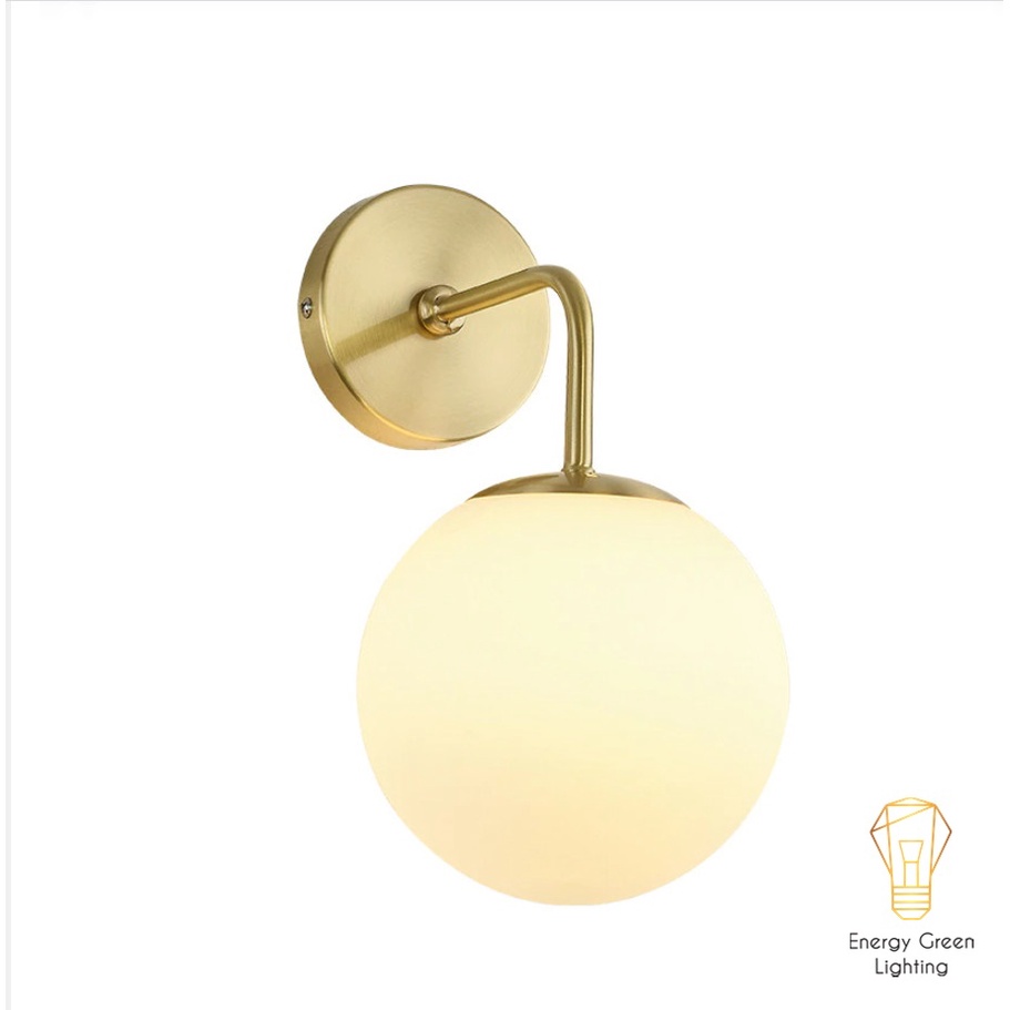 Đèn Treo Tường Mặt Trăng Energy Green Lighting 6101 Thân Vàng - Chao Thủy Tinh - Kiểu Dáng Sang Trọng