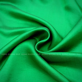 Vải áo dài hà đông,quà tặng vải lụa cao cấp,lụa satin trơn xanh lục