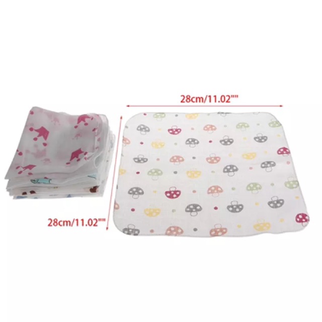 Set 10 khăn sữa ADEN Cotton 28x28cm, khăn sữa 2 lớp mềm mại thoáng mát cho bé - Monnie Kids