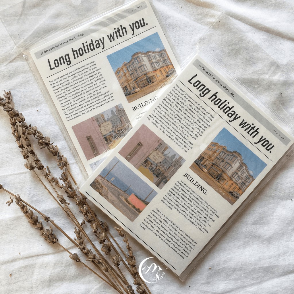 Báo màu, tranh ảnh trang trí sổ tay Daily life Bullet Journal - đồ văn phòng phẩm _ Neverland