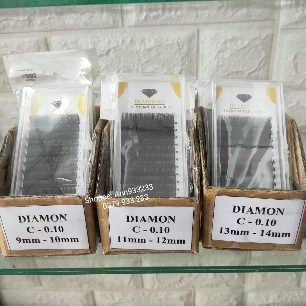 Mi khay Diamon cong C, độ dày 0.10 chất mi mềm dễ bắt keo, dùng để nối volume, classic - Ann933233