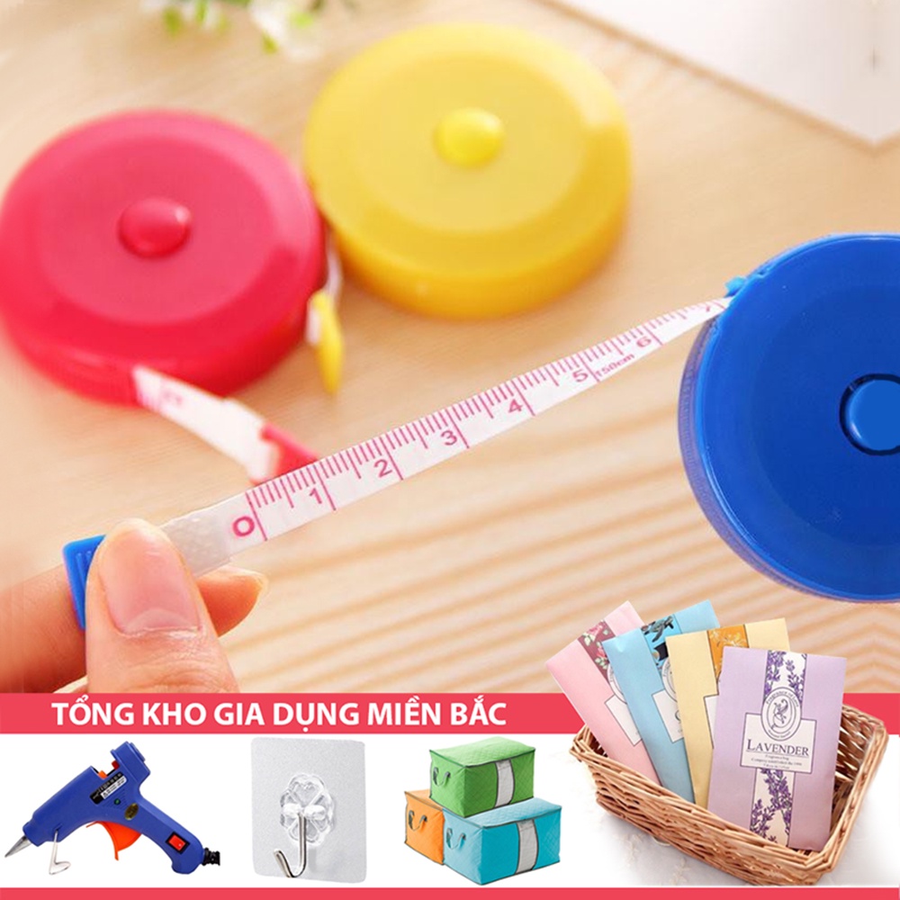 [Tổng Kho Sỉ] Thước Dây Cuộn Rút Thu Tự Động HỘP TRÒN 1.5 Mét - Đo Eo, Vòng Bụng Sức Khỏe - Quà Tặng Sản Phẩm Giảm Cân
