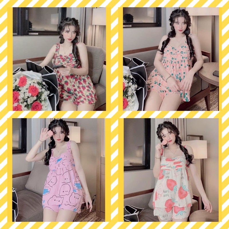 Bộ đùi lụa mango 2 dây cao cấp🎀 HỖ TRỢ MIỄN PHÍ SHIP🎀
