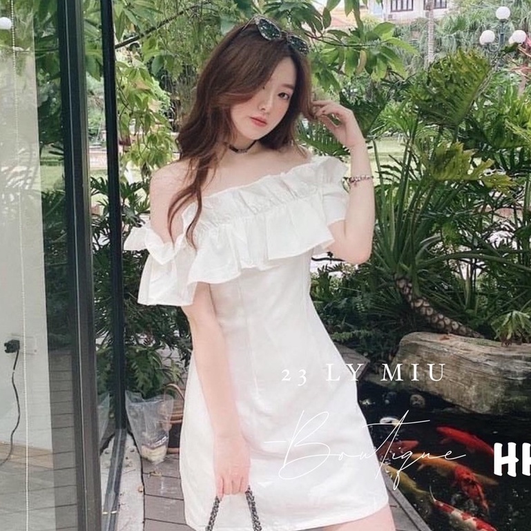 Váy đầm trễ vai bèo ngực trắng ôm body sexy cao cấp sang trọng