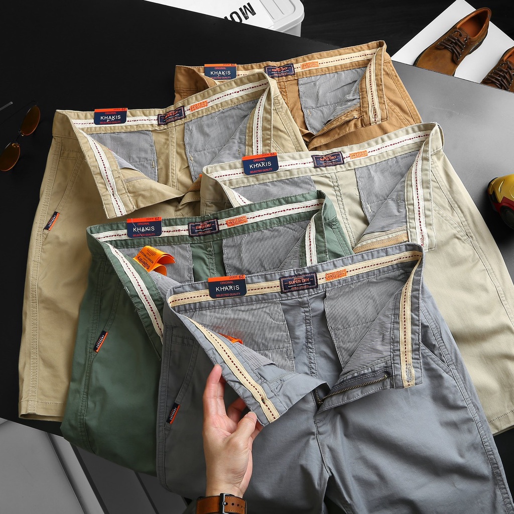Quần Short Kaki Nam SuperDry chất vải Cao Cấp DV Nhẹ Mát - Hàng Xuất Xịn 6 Màu