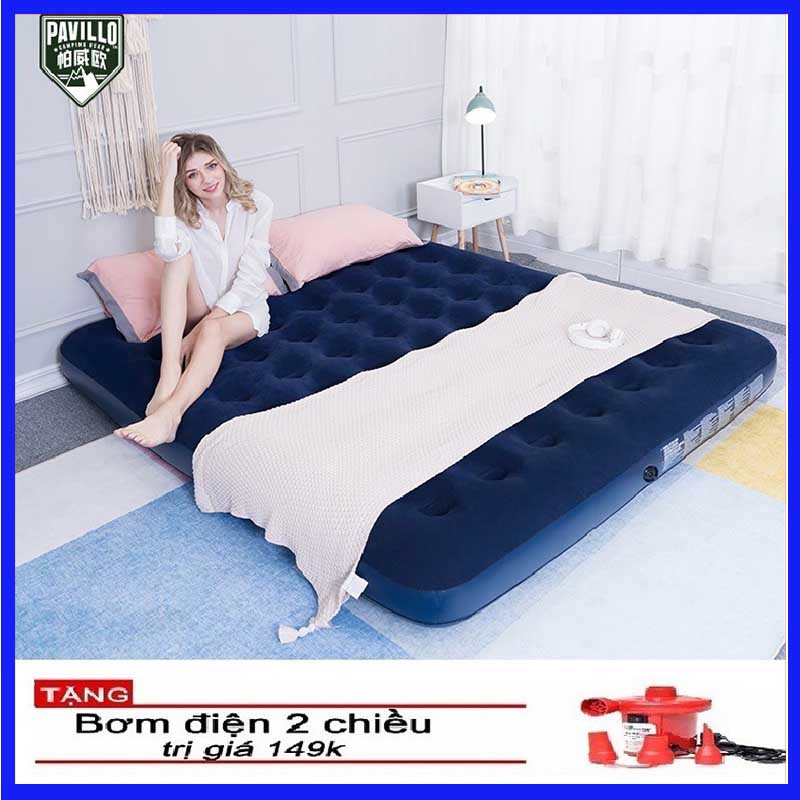 NỆM HƠI ĐỆM HƠI CỠ LỚN 2.03M X 1.52M X 22CM TẶNG BƠM HƠI