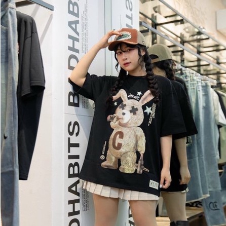 Áo Thun Tay Lỡ Unisex Bad Rabits SAY And DRUNK TEE màu ĐEN  /Nam nữ unisex/ Áo phông cổ tròn form rộng Jaystoree2