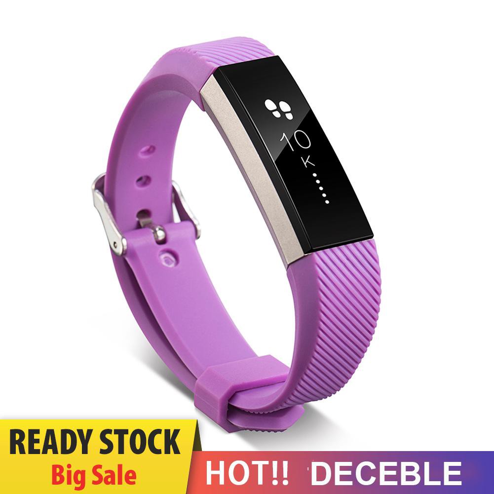 Deceble Luxury Silicone Replacement Wrist Watch Band Buckle for Fitbit Alta Twill S