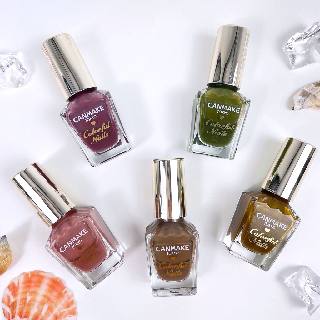 Sơn móng tay Canmake Colorful nails, base coat, top coat, nail hardner