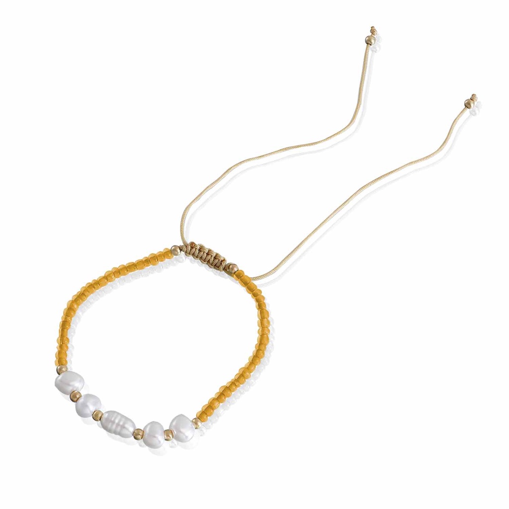 Vòng Tay Chuỗi Hạt Trong Suốt Nhiều Màu Đính Ngọc Trai Nhân Tạo Thời Trang Cho Nữ