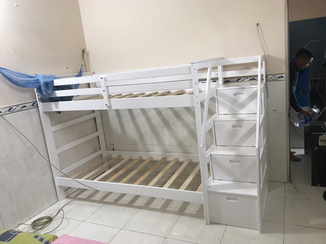 Giường Tầng 1m x 1m Cầu Thang Hộp