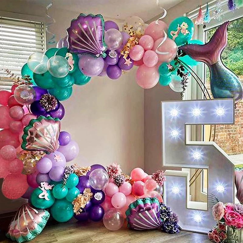 Bong Bóng Mini Hình Nàng Tiên Cá Màu Hồng Trang Trí Tiệc Sinh Nhật / Bãi Biển Mùa Hè Cho Bé