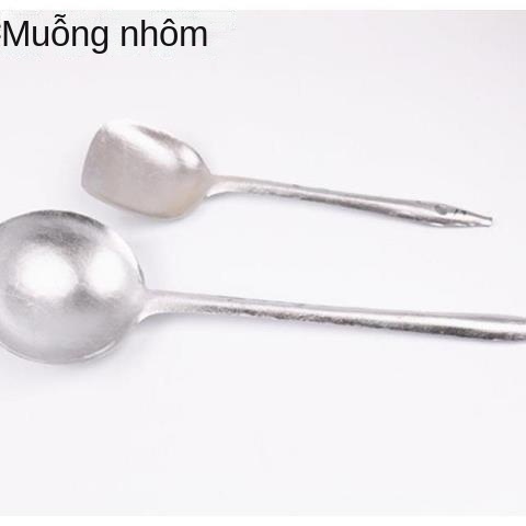 ✠✣(Thìa làm thủ công thìa nhôm thô nguyên chất thìa làm dày thìa nhôm bền thìa nhôm