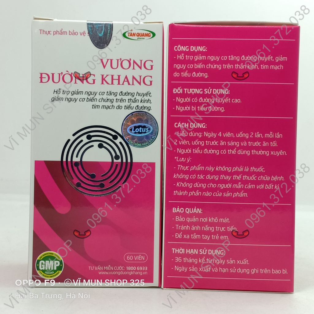 Vương Đường Khang lọ 60 viên - Giúp hỗ trợ giảm tê bì, đau nhức, châm chích chân tay do tiểu đường