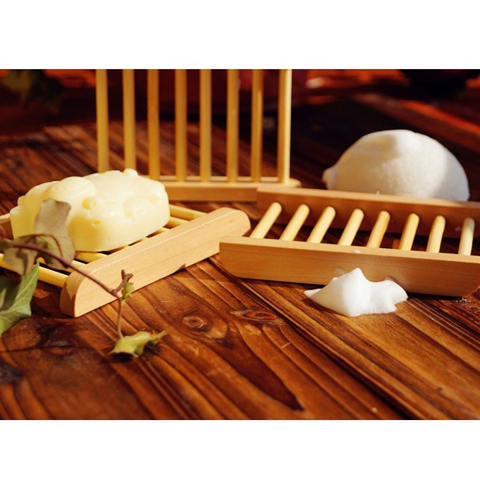 KHAY ĐỰNG XÀ PHÒNG BẰNG GỖ KO THẤM NƯỚC- natural Wood Soap Tray Holder Bathroom