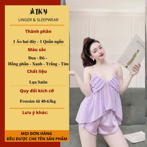 Bộ Ngủ Nữ Hai Dây Đồ Bộ Ngủ Sexy Mặc Nhà Hàng Loại 1 Cao Cấp Freesize