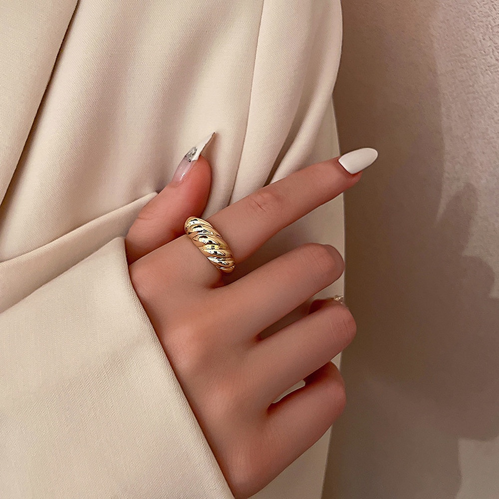 Nhẫn phong cách retro kiểu dáng đơn giản hợp thời trang