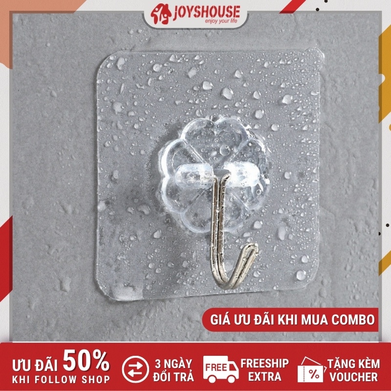 Móc dán tường chịu lực siêu dính trong suốt 6x6cm JOYSHOUSE