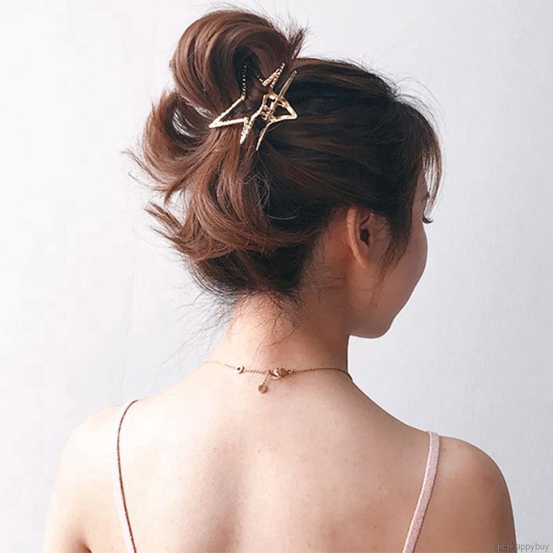 Kẹp tóc kim loại mạ vàng thời trang cho nữ
