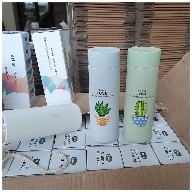 Bình chai nước giữ nhiệt hình xương rồng 400ml - Cactus Love