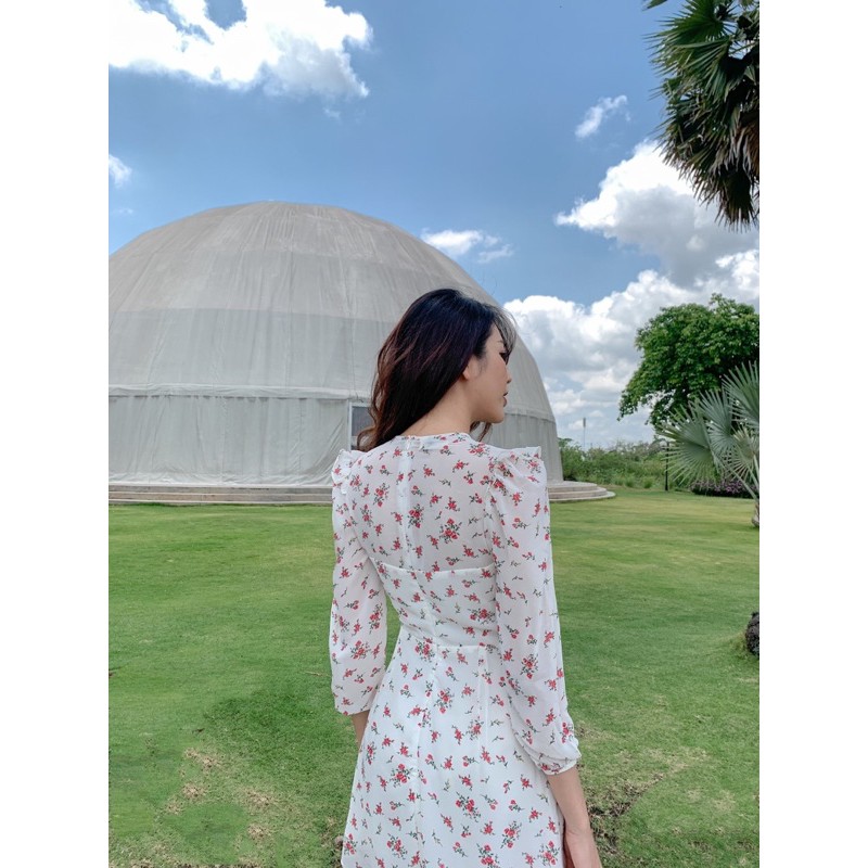[Mã SKAMA06 giảm 8% tối đa 50K đơn 250K] Đầm FLORAL tay lửng cách điệu cổ | BigBuy360 - bigbuy360.vn