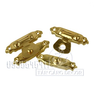 2 Khoá hộp 11 Cổ Điển màu vàng ánh kim - KT:2.6cm - A061011