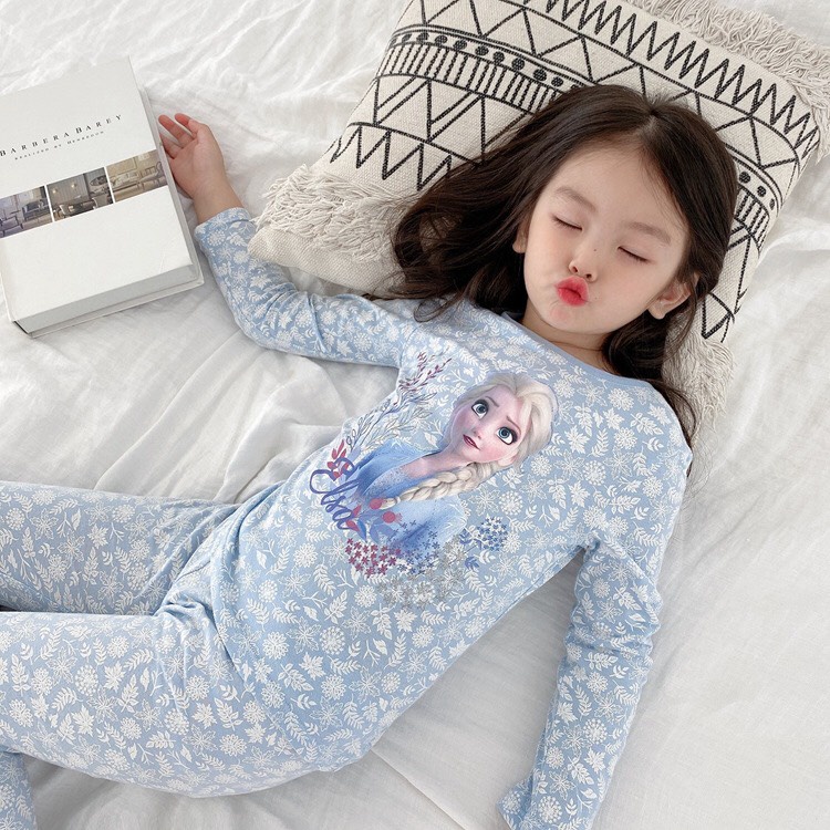 Bộ Đồ Ngủ Công Chúa Elsa Cho Bé - Bộ Đồ Ngủ Phong Cách Hàn Quốc Chất Liệu Cotton Cao Cấp