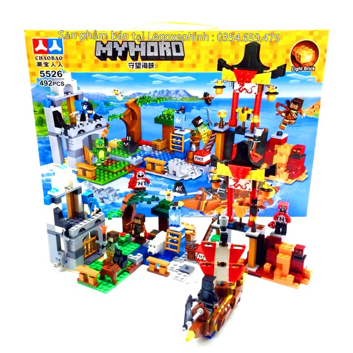 Bộ Lego Xếp Hình Mineecraft My World No.5526. Gồm 492 Chi Tiết. Lego Ninjago Lắp Ráp Đồ Chơi Cho Bé.