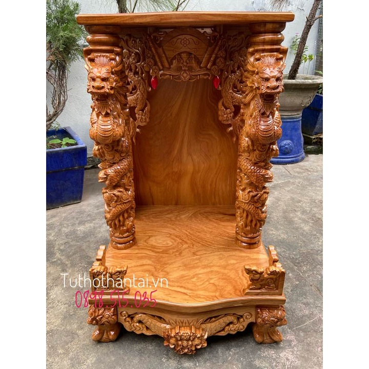 Bàn thờ thần tài ông địa mẫu Rồng Phun Lửa cao cấp 60 x 60 x 98CM - TUTHOTHANTAI.VN