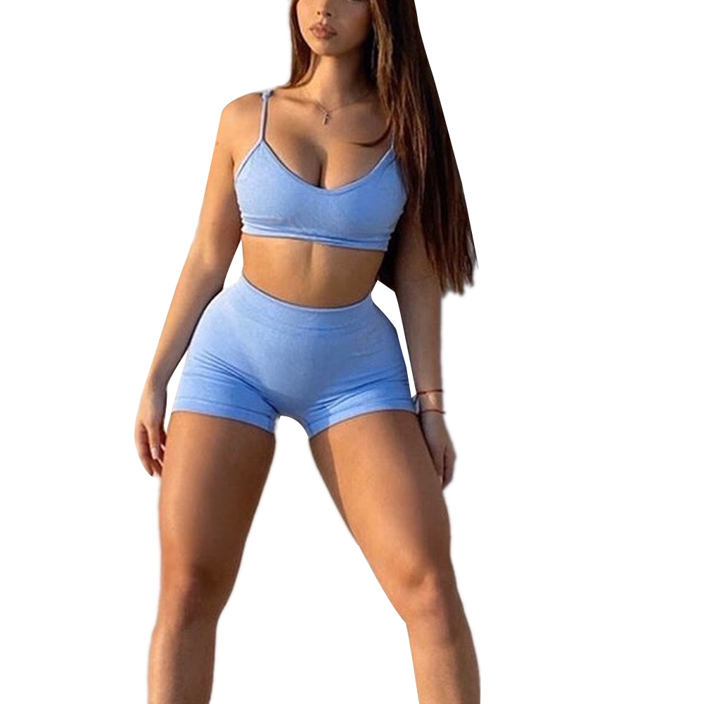 Set Áo Croptop Sát Nách + Quần Skinny Lưng Cao Phong Cách Thể Thao Năng Động