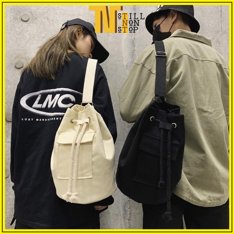 Túi tote balo đeo chéo dây rút unisex nam nữ vải canvas giá rẻ đi học đi chơi RBL01 XUONGMAITNT