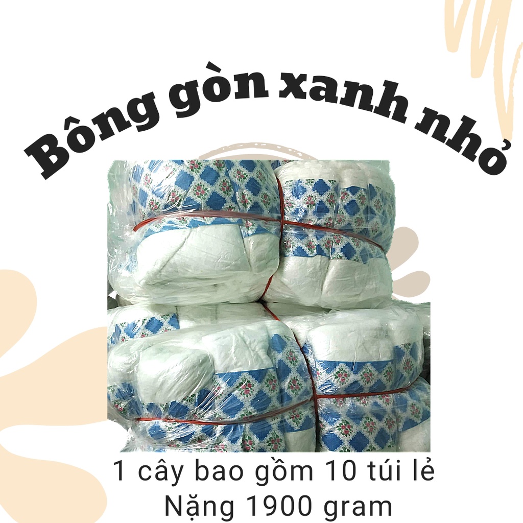 1 cây (10 bịch) bông gòn thấm hút nước, lau chùi khung in, trang trí tiệc, gói hoa, cây kiểng