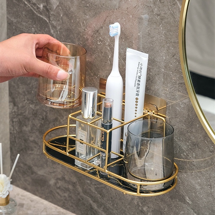 Giá Đỡ Bàn Chải Đánh Răng / Cốc Đựng Xà Phòng Gắn Tường Tiết Kiệm Không Gian