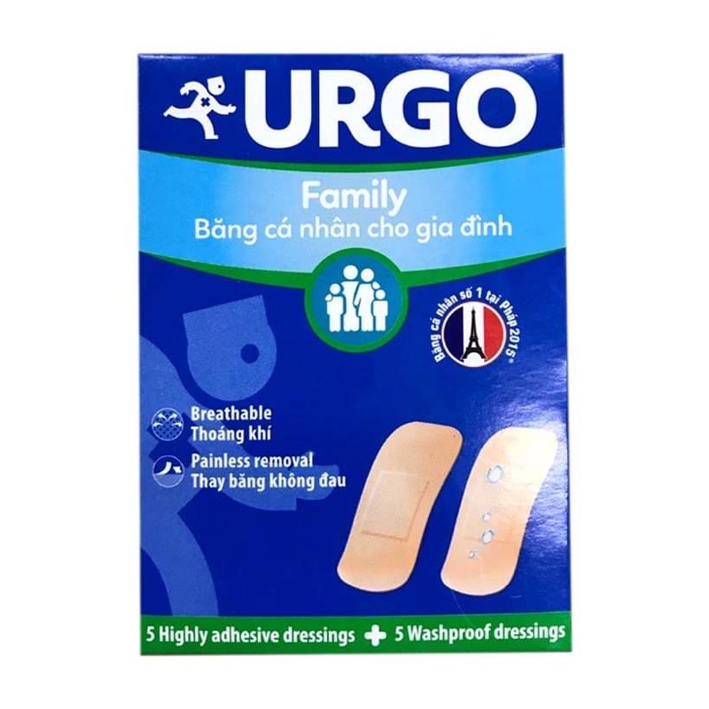 Băng cá nhân Urgo dạng gói tiện dụng cho mọi đối tượng (Family, Women, Teen, Kids)