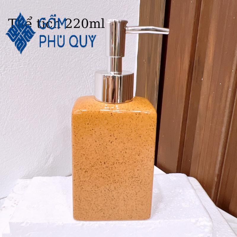 Chai Chiết Dầu Gội ⚱ Gốm Sứ Bát Tràng ⚱ Bình Đựng Xà Phòng,sữa Tắm,bình Sứ Vàng Gomphuquy Dnc04