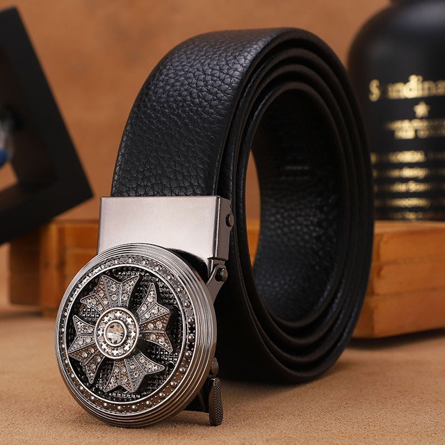 Thắt lưng nam khóa tự động, dây lưng nam cao cấp, thắt lưng mặt xoay nam, dây nịt da thời trang - TLX001